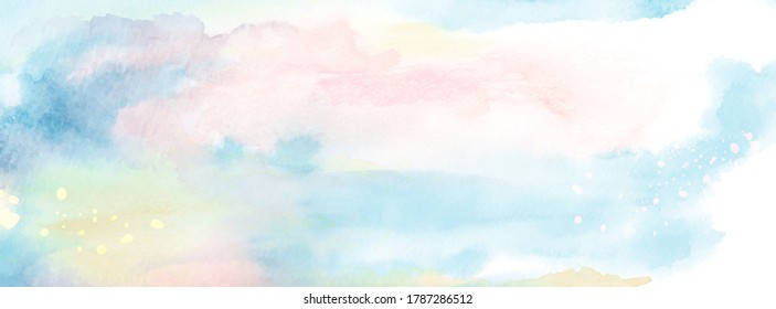 Abstract light watercolor for background. Stain artistic vector used as being an element in the horizontal background decorative design for banner, card, brochure, poster, cover or header.