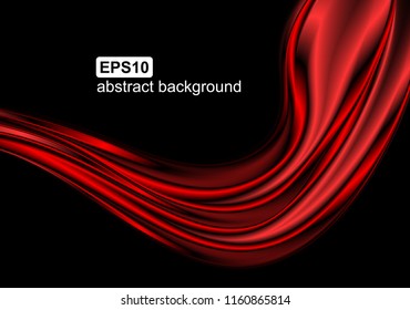 Abstract light wave futuristic background. Modern red flow. Art design for vector illustration.