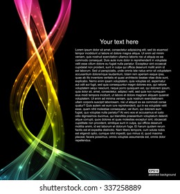 Abstract light wave futuristic background. Vector illustration.  