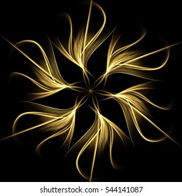 Abstract light wave futuristic background. Flower of light lines. Vector illustration.