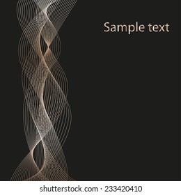 Abstract light waves on black background
