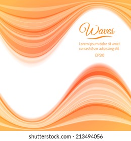 Abstract Light Waves Vector Background with Place for Text