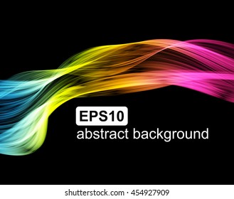 Abstract light wavy futuristic background. Vector illustration.