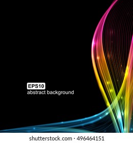 Abstract light wavy futuristic background. Vector illustration.