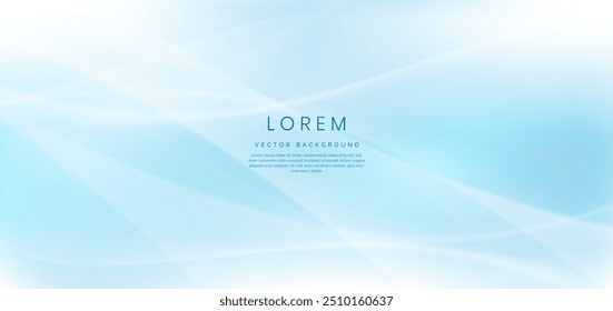 Abstrakte hellweiße Wellenlinien auf blauem Hintergrund. Sie können für Anzeige, Poster, Vorlage, Geschäftspräsentation verwenden. Vektorgrafik