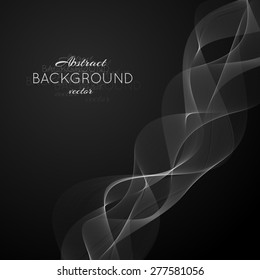 Abstract light white wave. Vector isolated transparent curly smoky element for your design. Background color can be changed by one click