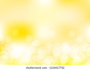 abstract light yellow colorful bokeh defocused background.beautiful vector