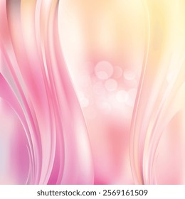 Abstract Light Yellow Pink Wave Background