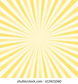 Abstract light Yellow rays background. Vector.