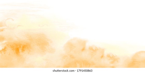 Abstract light yellow-orange watercolor texture for background. Stain artistic vector used as being an element in the decorative design of header, brochure, poster, card, cover or banner.