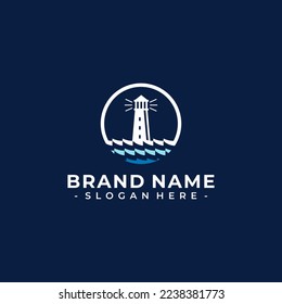 abstract lighthouse logo design vector