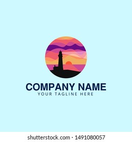 Abstract lighthouse logo, illustration, for your company