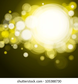 Abstract lighting background, bokeh yellow.