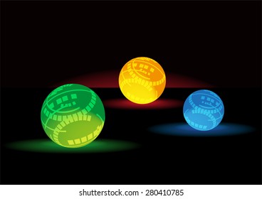 Abstract lighting balls background, design element