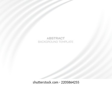 Forma de curva de iluminación abstracta como marco con fondo blanco. Cubierta de color blanco ondulado con espacio en blanco en el centro.