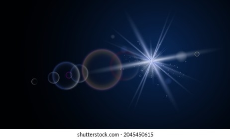 Abstract lighting digital lens flare dark background
