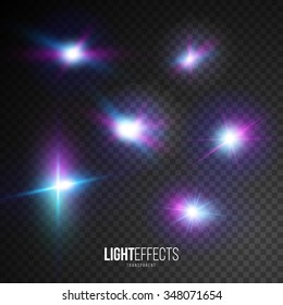 Abstract Lighting Flares. Vector Illustration.