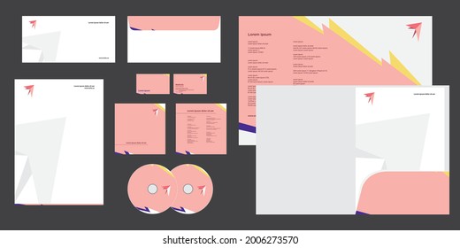 Abstract Lighting shape Modern Corporate Business Identity Stationary