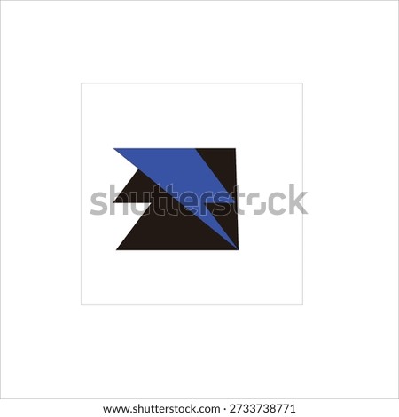 Abstract Lightning Bolt Logo in Modern Geometric Style