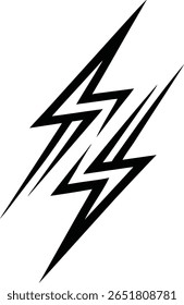 Abstract lightning bolt vector shape logo design with minimalist style