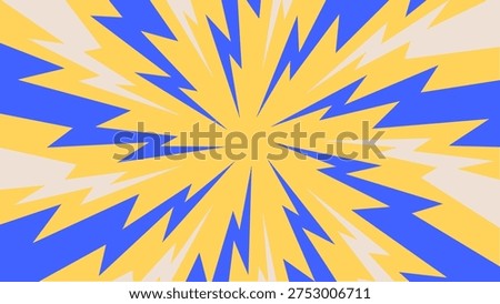 Abstract lightning burst background in pop art comic style with sharp zigzag rays. Dynamic radial energy explosion vector for posters, banners, and graphic design