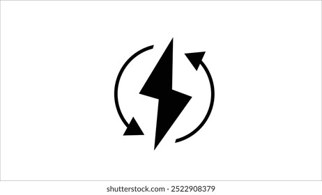 Abstract Lightning, electric power vector logo design element on white background.
