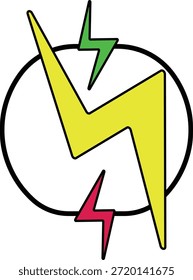 Abstract Lightning Energy Symbol Vector Illustration