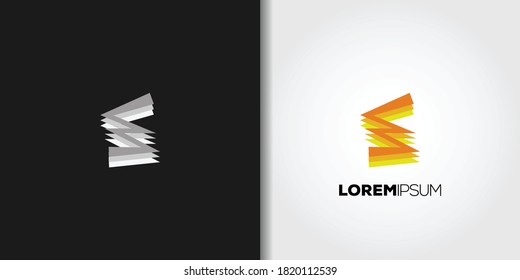 abstract lightning logo template vector set