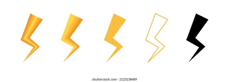 Abstract lightning symbol. Icon set vector illustration isolated on white background