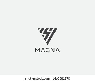 Abstract lightning triangle logo design. Energy flash vector icon logotype. Thunder bolt, stone electrical sign.