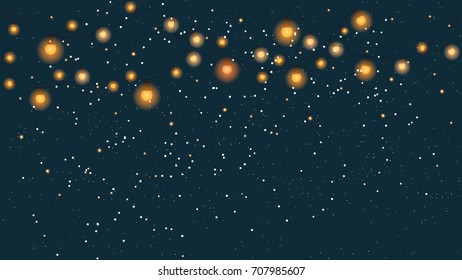 Abstract lights background. Christmas lights. Vector illustration