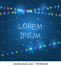 Abstract lights background. Glowing light bulbs design.Vector