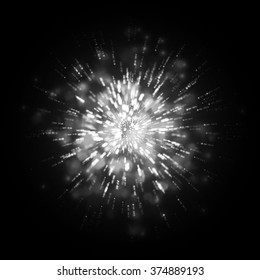 Abstract lights background. Vector explosions.