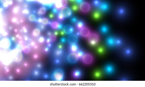 Abstract lights, bokeh background. Vector Illustration