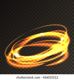 Abstract lights circles. Transparent fire rings