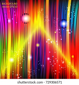 Abstract lights cosmos background, curtain starry sky vector illustration