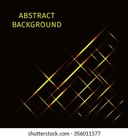 Abstract lights gold strips on dark background