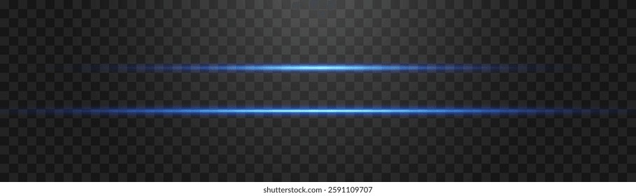 Abstract lights lines, vector laser beams on png. Glowing streaks on dark background. Luminous neon lines isolated on trasparent backgound.