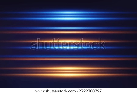 Abstract lights lines. Vector laser beams. Glowing streaks on dark background. Luminous neon lines isolated on trasparent backgound. 