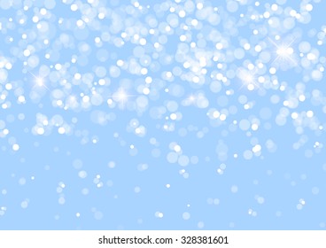 Abstract Lights on Blue Background, Vector Illustration