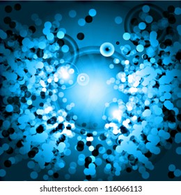 Abstract lights and shines background in blue