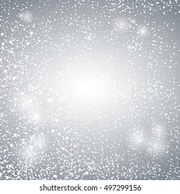 Abstract Lights with Snowflakes on Grey Background, Vector Illustration for christmas banner, poster, greeting card. 