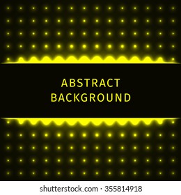 Abstract lights yellow forms on dark background