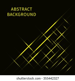 Abstract lights yellow strips on dark background