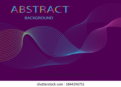 Resumen de fondo lila con líneas onduladas brillantes. abstracción vectorial, imagen de fondo.