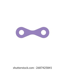 Abstract lilac shape consisting of linked circles on a transparent background. Flat connection element, perfect for versatile graphic design use.
