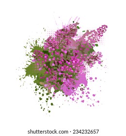 Abstract lilac with spots of paint. Vector