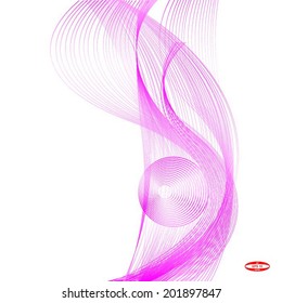 abstract lilac wave on white background vector