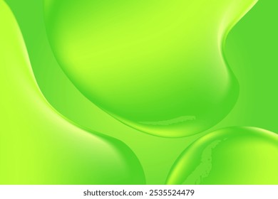 Abstractas verde lima, manchas líquidas holográficas, gel de aloe vera que fluye, fondo de textura de gradiente fresco con espacio de copia. Formas orgánicas fluidas, limo fluido liso, colágeno, suero. Presentación de belleza