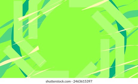 Abstract Lime Green Motion Circle Portal Background with Splat of Colors